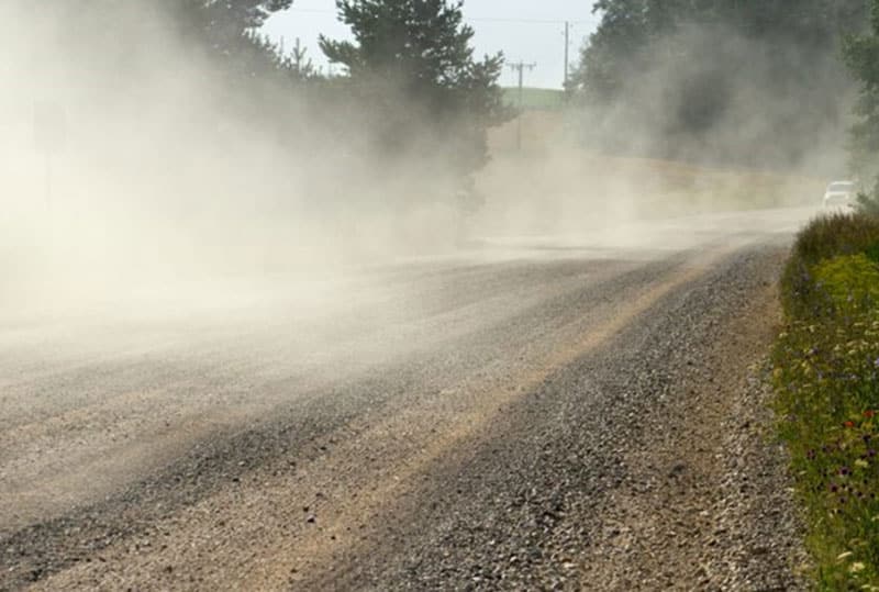 Dusty gravel road