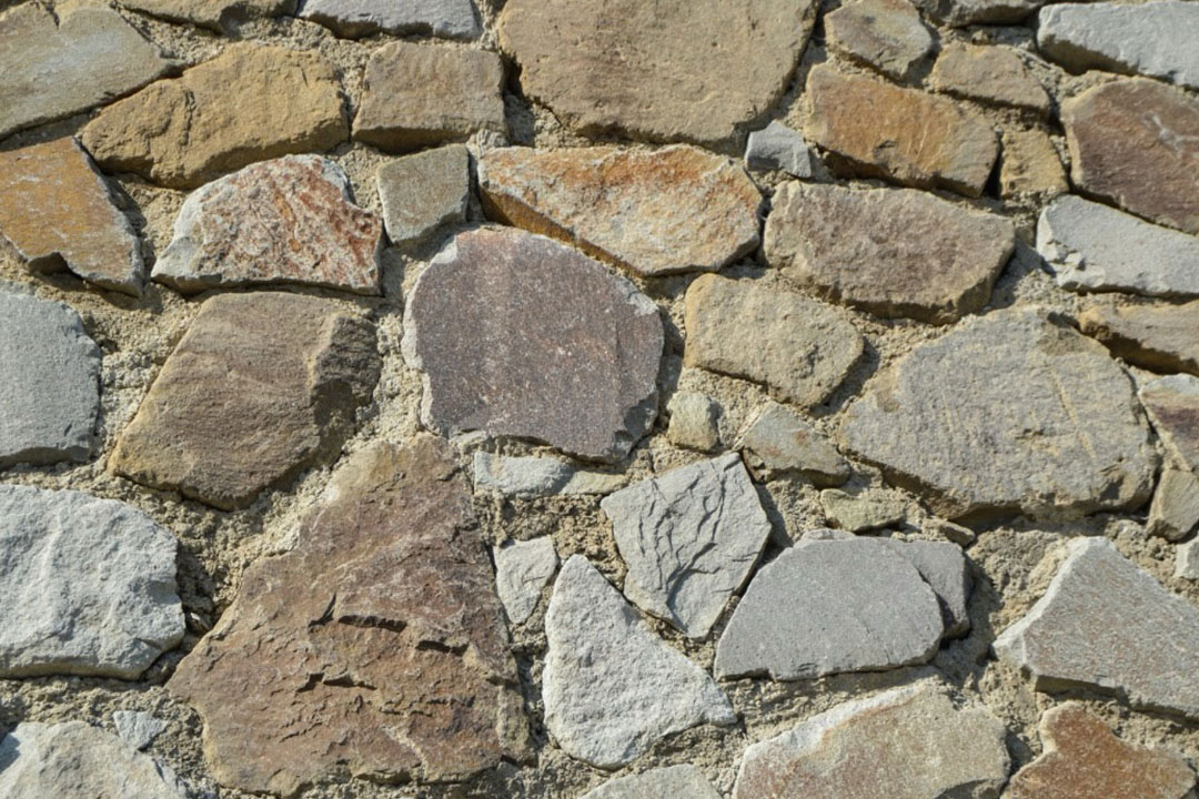 Worn stone pavers
