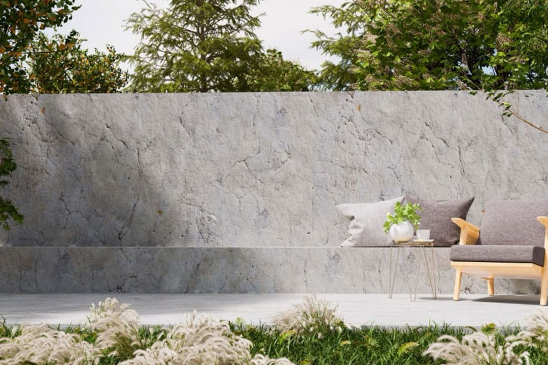 Cement rendered rock bench