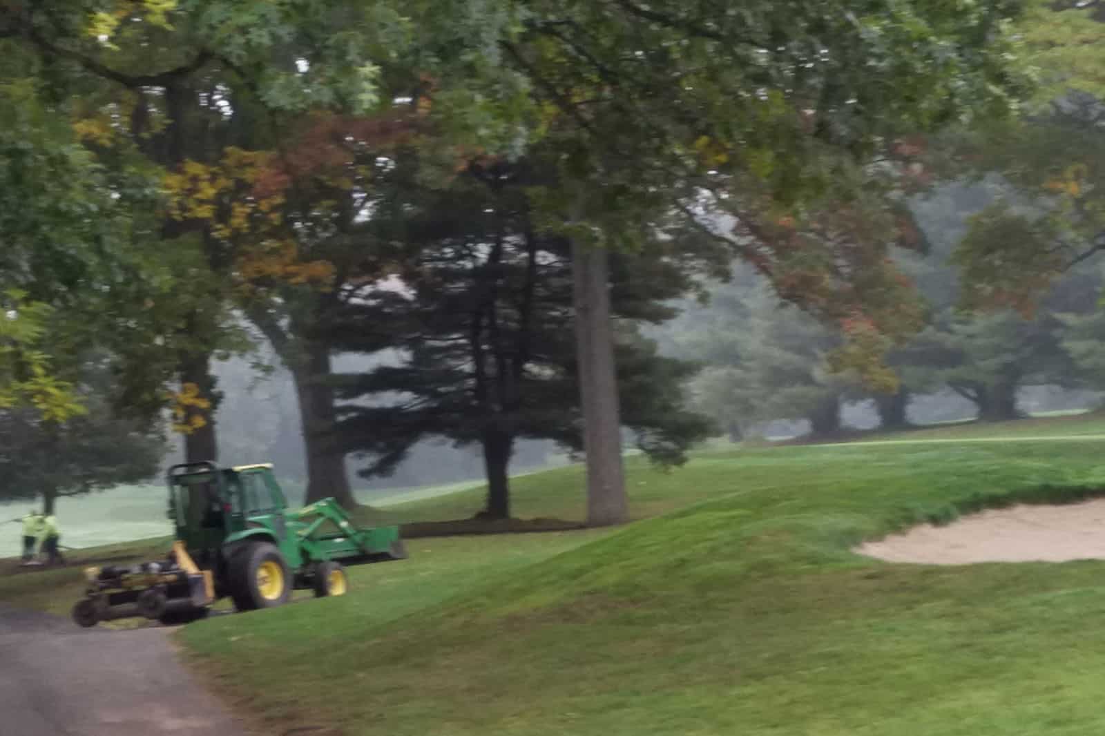 AggreBind track and sand trap base for golf course