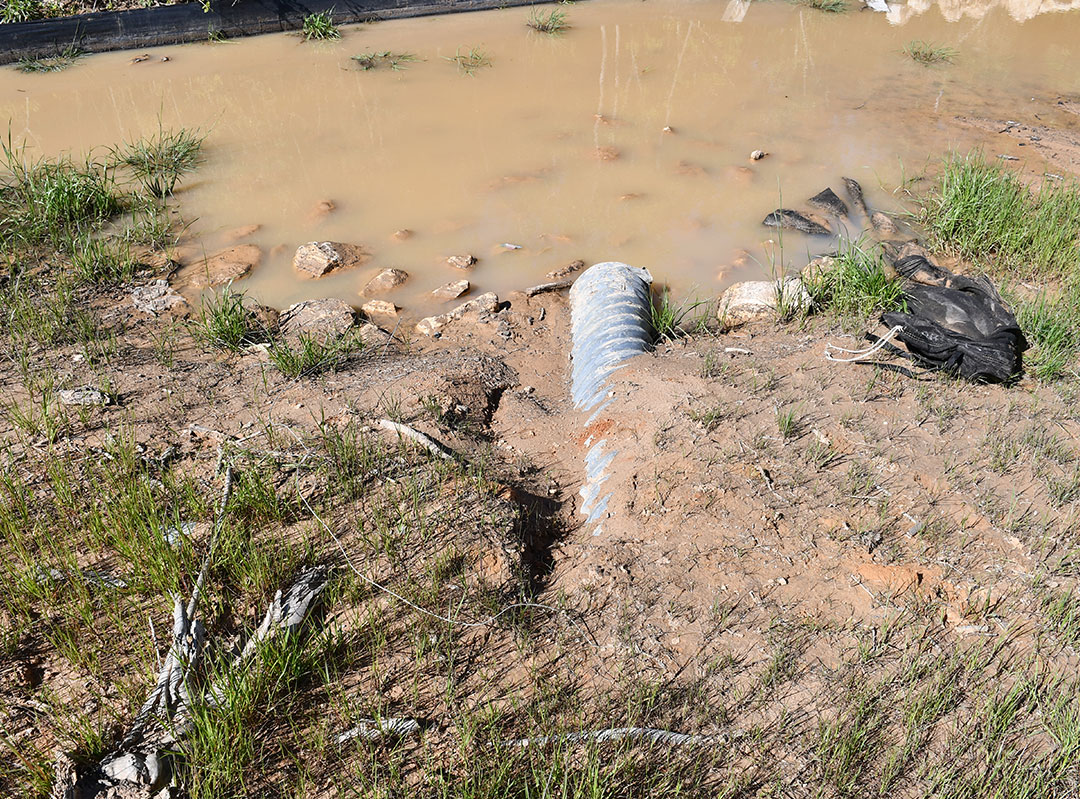 destabilised culvert renewables pond