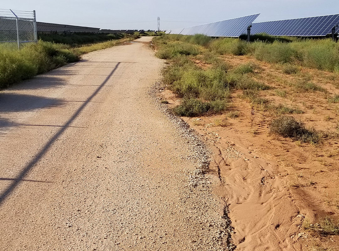 AggreBind road between solar panels