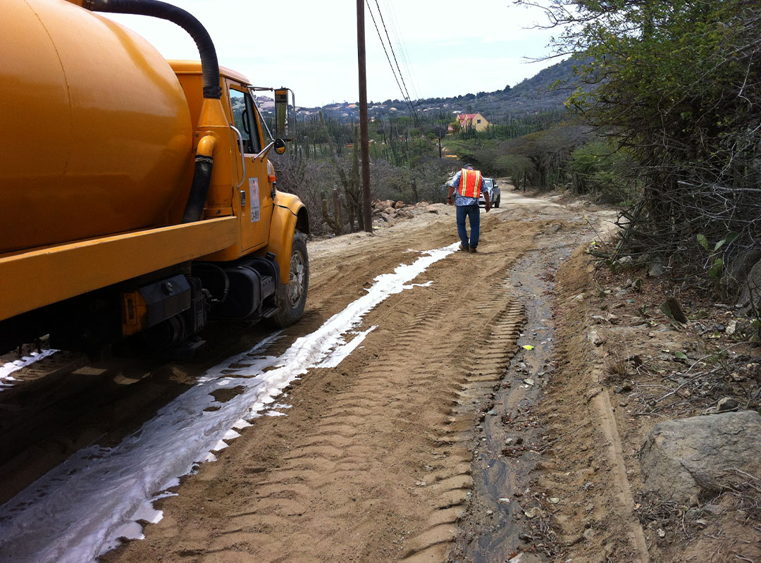 RoadMaster application on mining road before homogenization